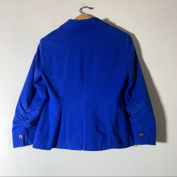 The limited cobalt blue one button cotton polyester blazer geometric circle sz S - Picture 10 of 12